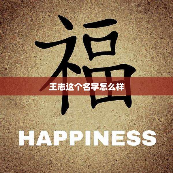 王志这个名字怎么样