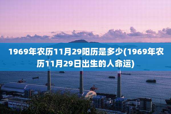 1969年农历11月29阳历是多少(1969年农历11月29日出生的人命运)