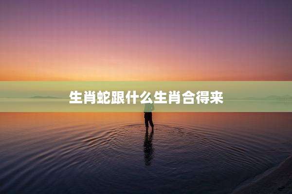 生肖蛇跟什么生肖合得来
