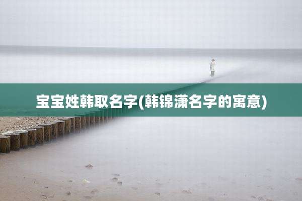 宝宝姓韩取名字(韩锦潇名字的寓意)