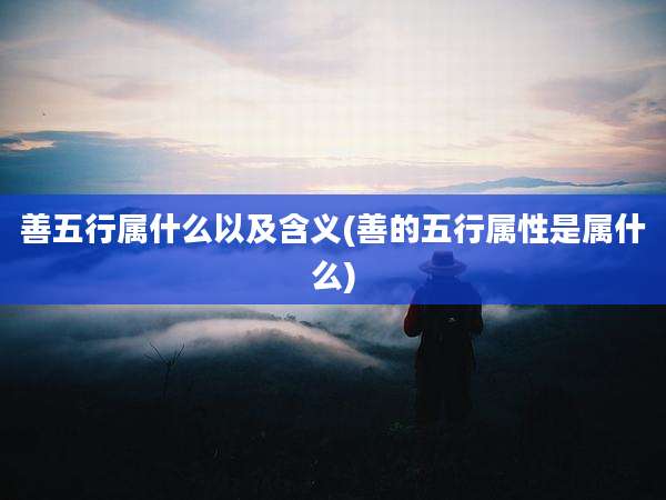 善五行属什么以及含义(善的五行属性是属什么)