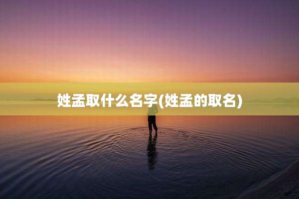 姓孟取什么名字(姓孟的取名)