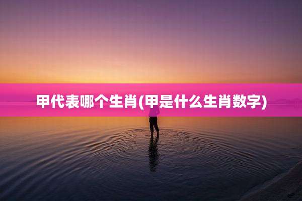 甲代表哪个生肖(甲是什么生肖数字)