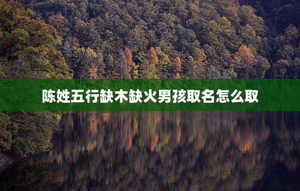 陈姓五行缺木缺火男孩取名怎么取