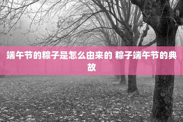 端午节的粽子是怎么由来的 粽子端午节的典故