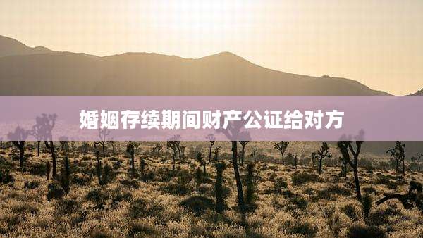 婚姻存续期间财产公证给对方