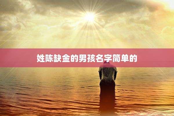 姓陈缺金的男孩名字简单的