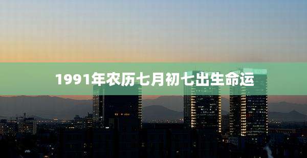 1991年农历七月初七出生命运