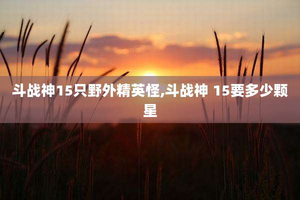 斗战神15只野外精英怪,斗战神 15要多少颗星