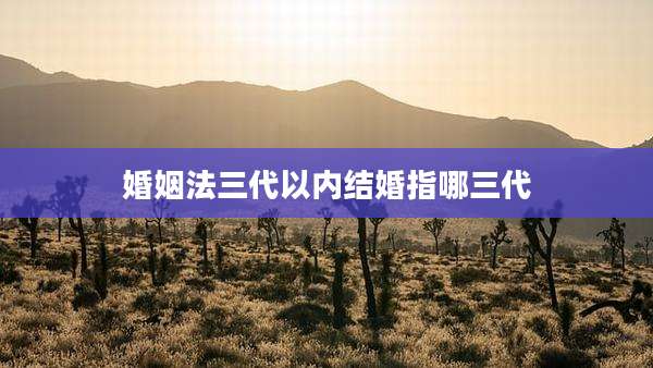 婚姻法三代以内结婚指哪三代