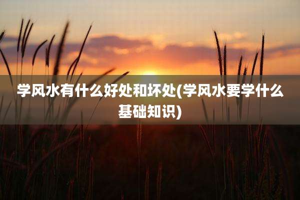 学风水有什么好处和坏处(学风水要学什么基础知识)