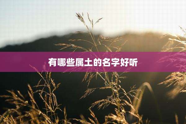 有哪些属土的名字好听