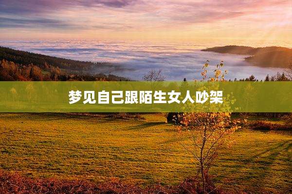 梦见自己跟陌生女人吵架