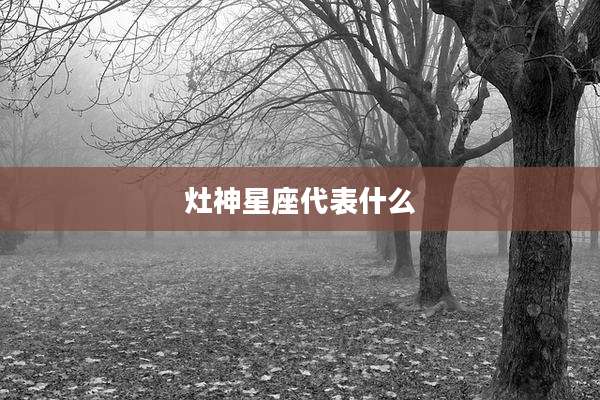 灶神星座代表什么