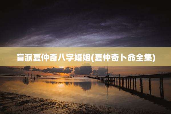 盲派夏仲奇八字婚姻(夏仲奇卜命全集)