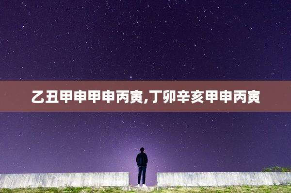 乙丑甲申甲申丙寅,丁卯辛亥甲申丙寅