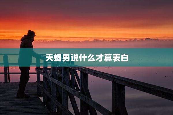 天蝎男说什么才算表白