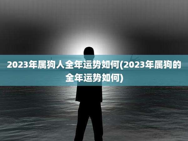 2023年属狗人全年运势如何(2023年属狗的全年运势如何)