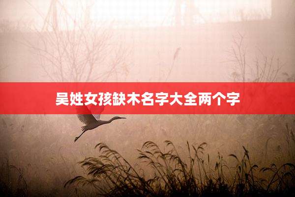 吴姓女孩缺木名字大全两个字