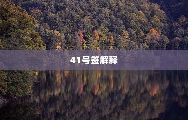 41号签解释