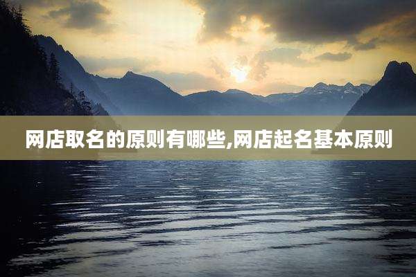 网店取名的原则有哪些,网店起名基本原则
