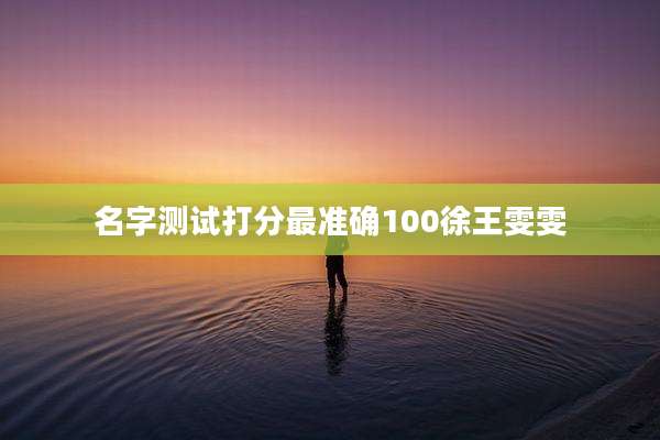名字测试打分最准确100徐王雯雯