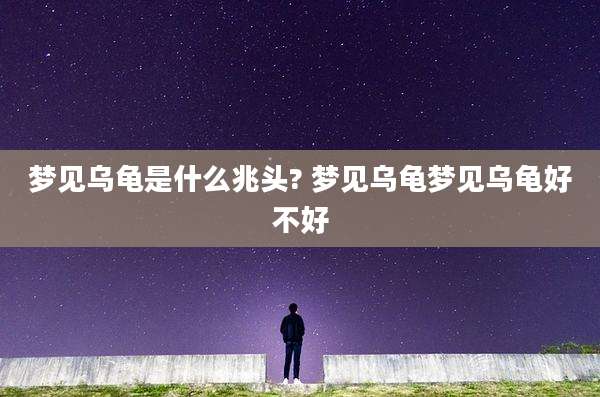 梦见乌龟是什么兆头? 梦见乌龟梦见乌龟好不好