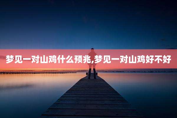 梦见一对山鸡什么预兆,梦见一对山鸡好不好