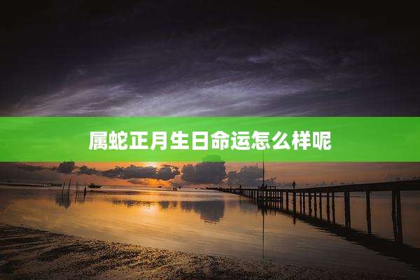 属蛇正月生日命运怎么样呢
