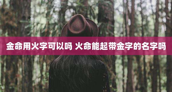 金命用火字可以吗 火命能起带金字的名字吗