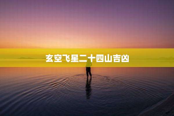 玄空飞星二十四山吉凶