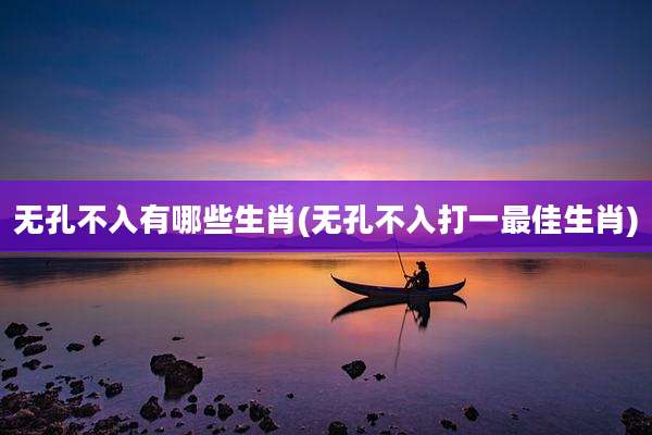 无孔不入有哪些生肖(无孔不入打一最佳生肖)