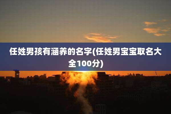 任姓男孩有涵养的名字(任姓男宝宝取名大全100分)