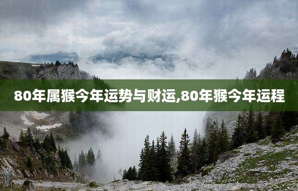 80年属猴今年运势与财运,80年猴今年运程