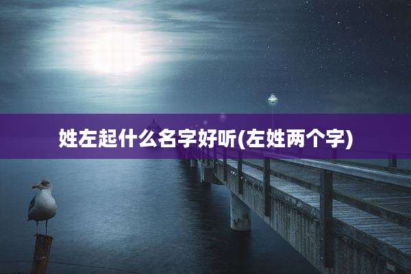 姓左起什么名字好听(左姓两个字)