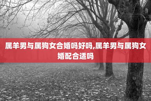 属羊男与属狗女合婚吗好吗,属羊男与属狗女婚配合适吗
