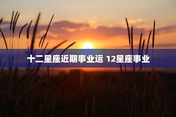 十二星座近期事业运 12星座事业