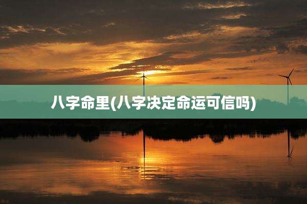 八字命里(八字决定命运可信吗)