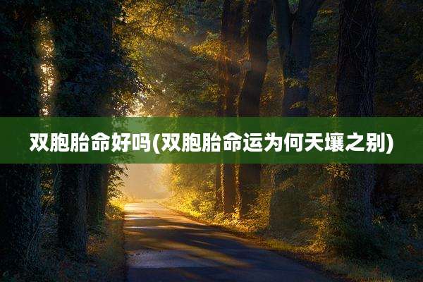 双胞胎命好吗(双胞胎命运为何天壤之别)