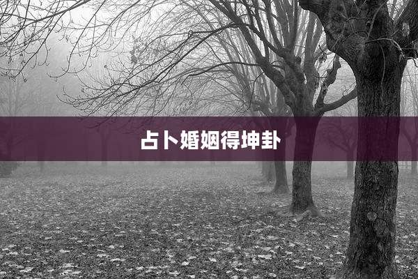 占卜婚姻得坤卦
