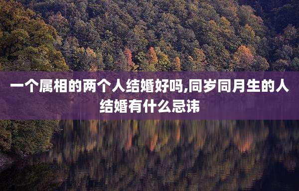 一个属相的两个人结婚好吗,同岁同月生的人结婚有什么忌讳