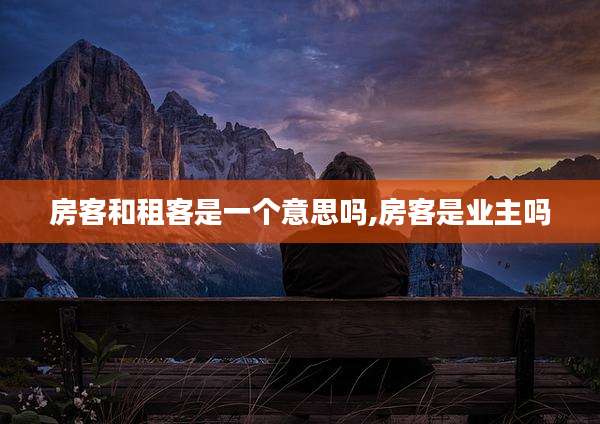 房客和租客是一个意思吗,房客是业主吗