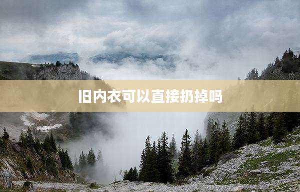 旧内衣可以直接扔掉吗