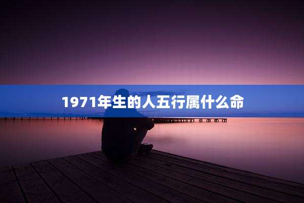 1971年生的人五行属什么命