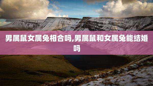 男属鼠女属兔相合吗,男属鼠和女属兔能结婚吗