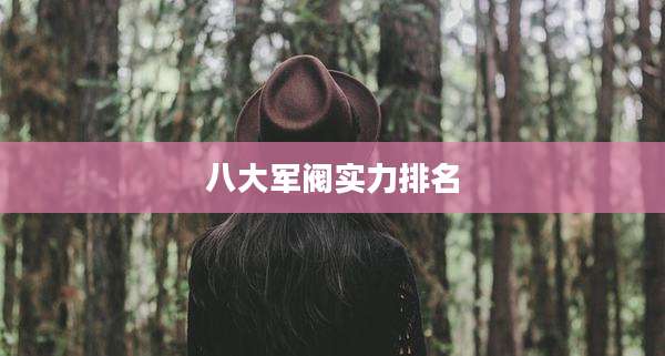 八大军阀实力排名
