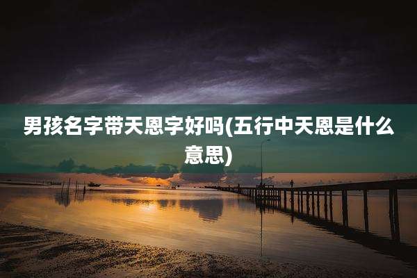 男孩名字带天恩字好吗(五行中天恩是什么意思)