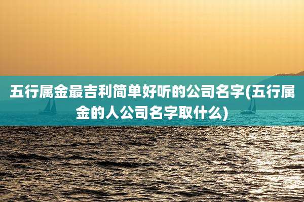 五行属金最吉利简单好听的公司名字(五行属金的人公司名字取什么)