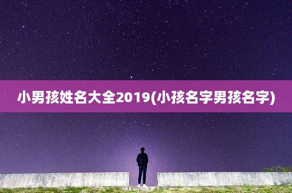 小男孩姓名大全2019(小孩名字男孩名字)