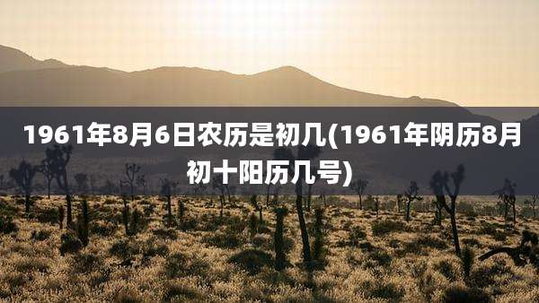 1961年8月6日农历是初几(1961年阴历8月初十阳历几号)